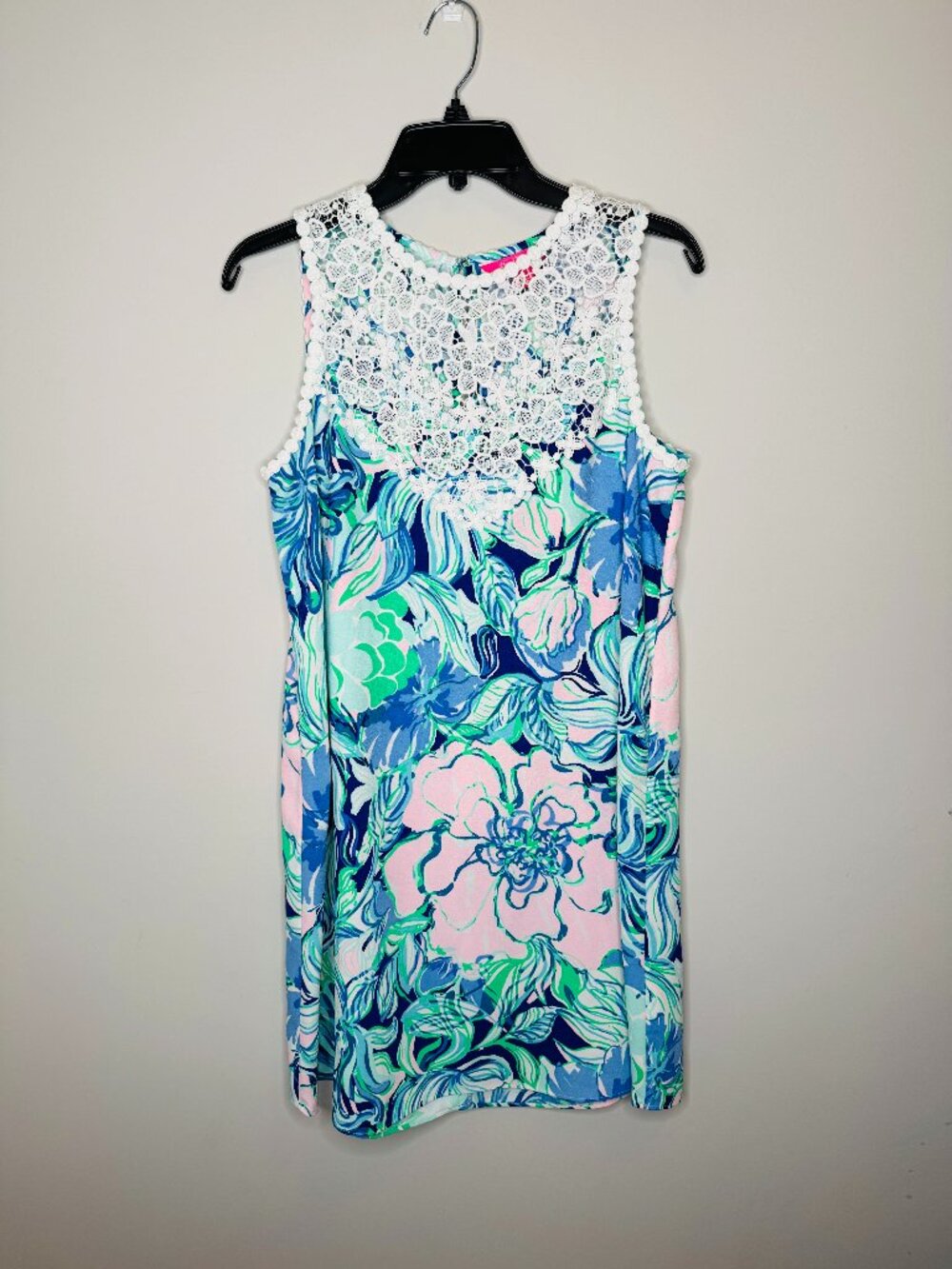 Lilly Pulitzer Nala Soft Shirt Dress Party Thyme Womens 6 Blue Pink Green Floral
